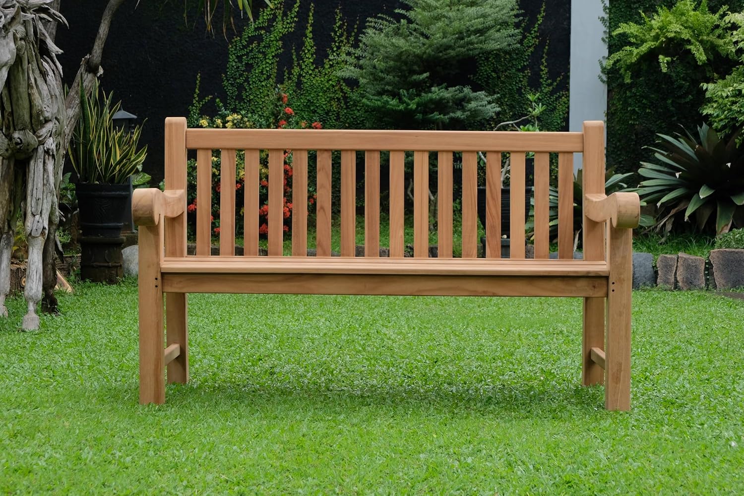 Extra Large Teak Garden Bench 180cm 4 Seater Outdoor Wooden Patio Bench