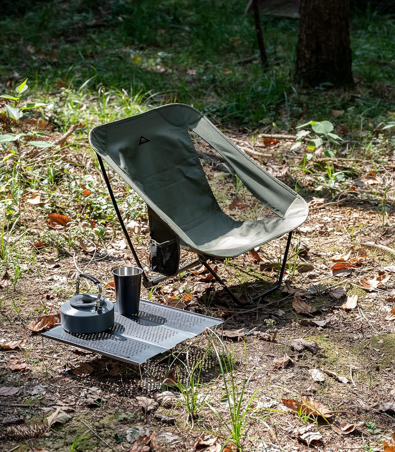 Low Ultralight Camping Chair Compact Folding Seat Green