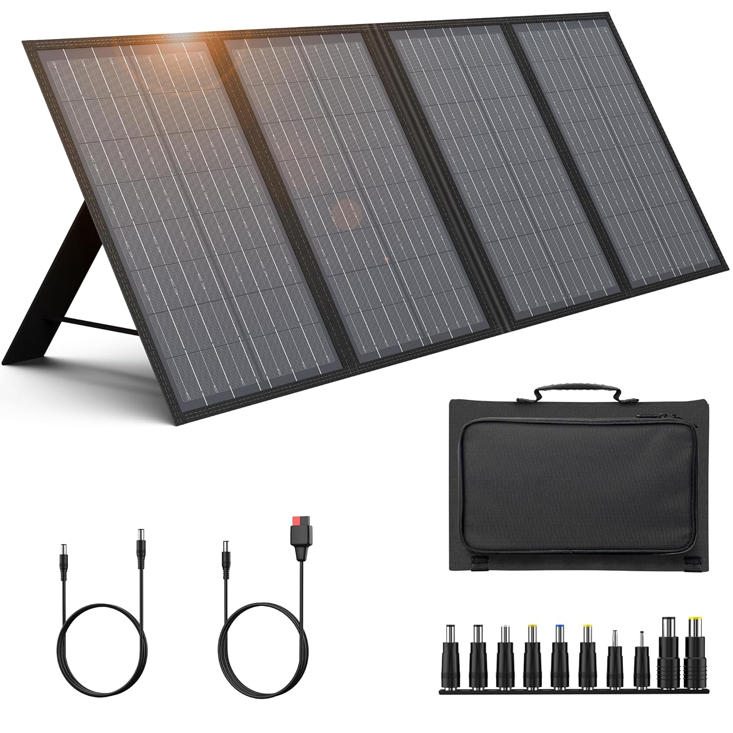 60W Portable Solar Panel Foldable Charger USB C DC Camping Power
