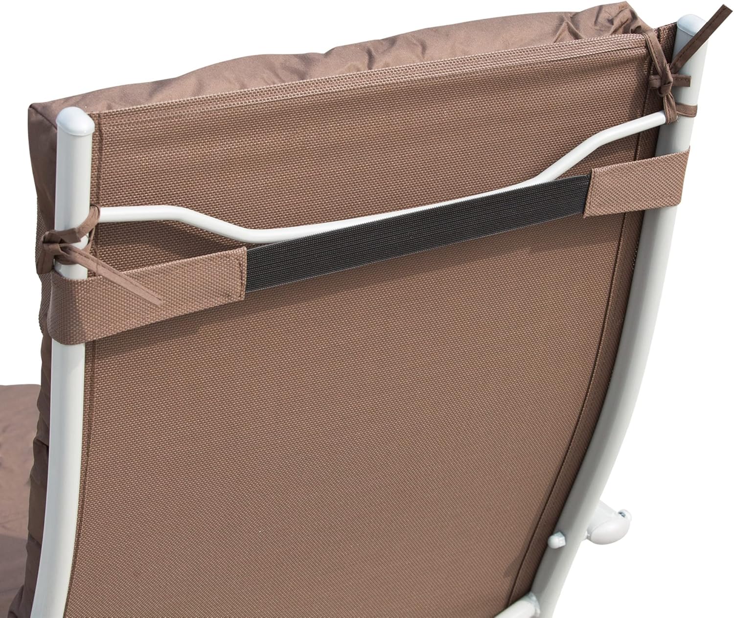 7 Level Folding Sun Lounger Recliner with Headrest Brown