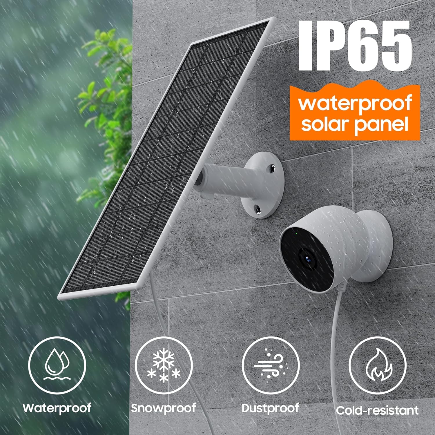 2 Pack Solar Panel Charger for Nest Camera Waterproof