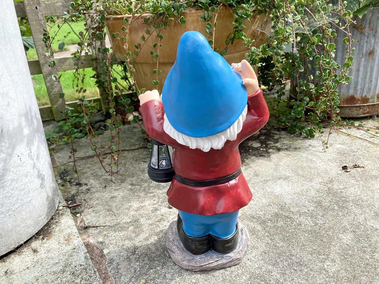 Solar Garden Gnome Light Outdoor Resin Statue LED Lantern Decor