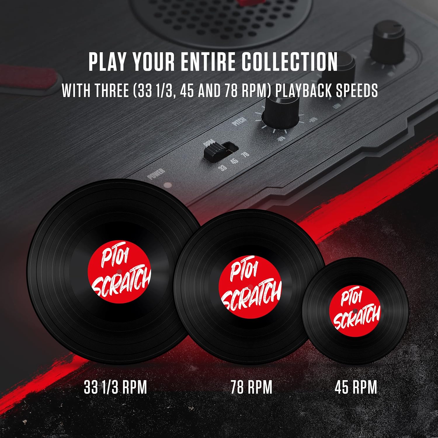 Portable DJ Scratch Turntable 3 Speed USB Battery Powered