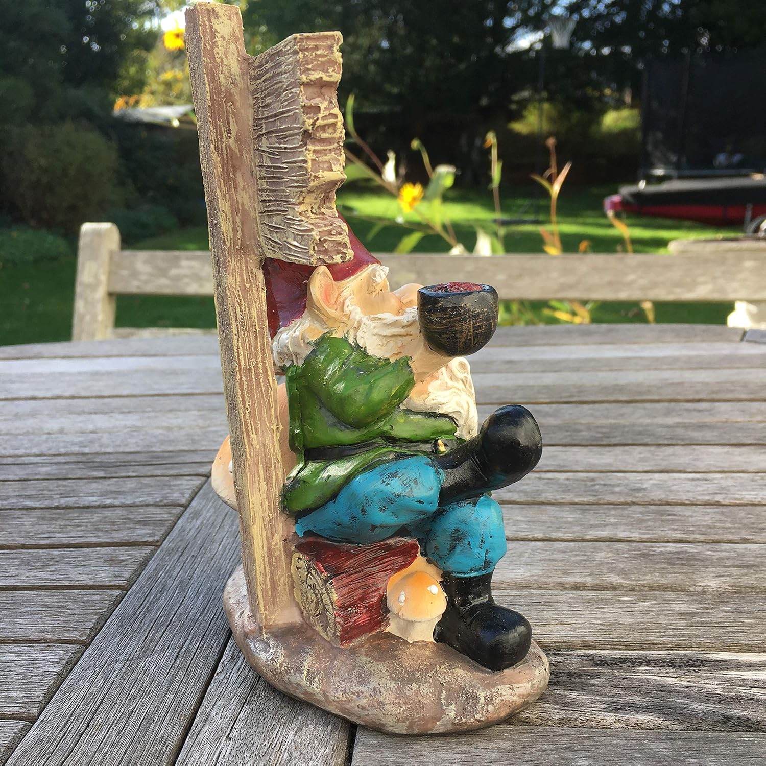 Traditional Garden Gnome Statue Weeder Sign Resin Outdoor Decor