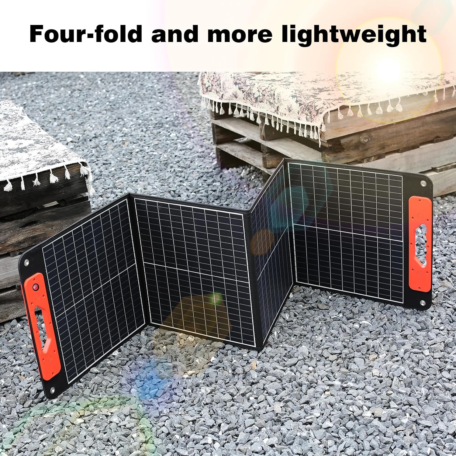 100W Foldable Solar Panel USB C 60W Portable Charger Camping