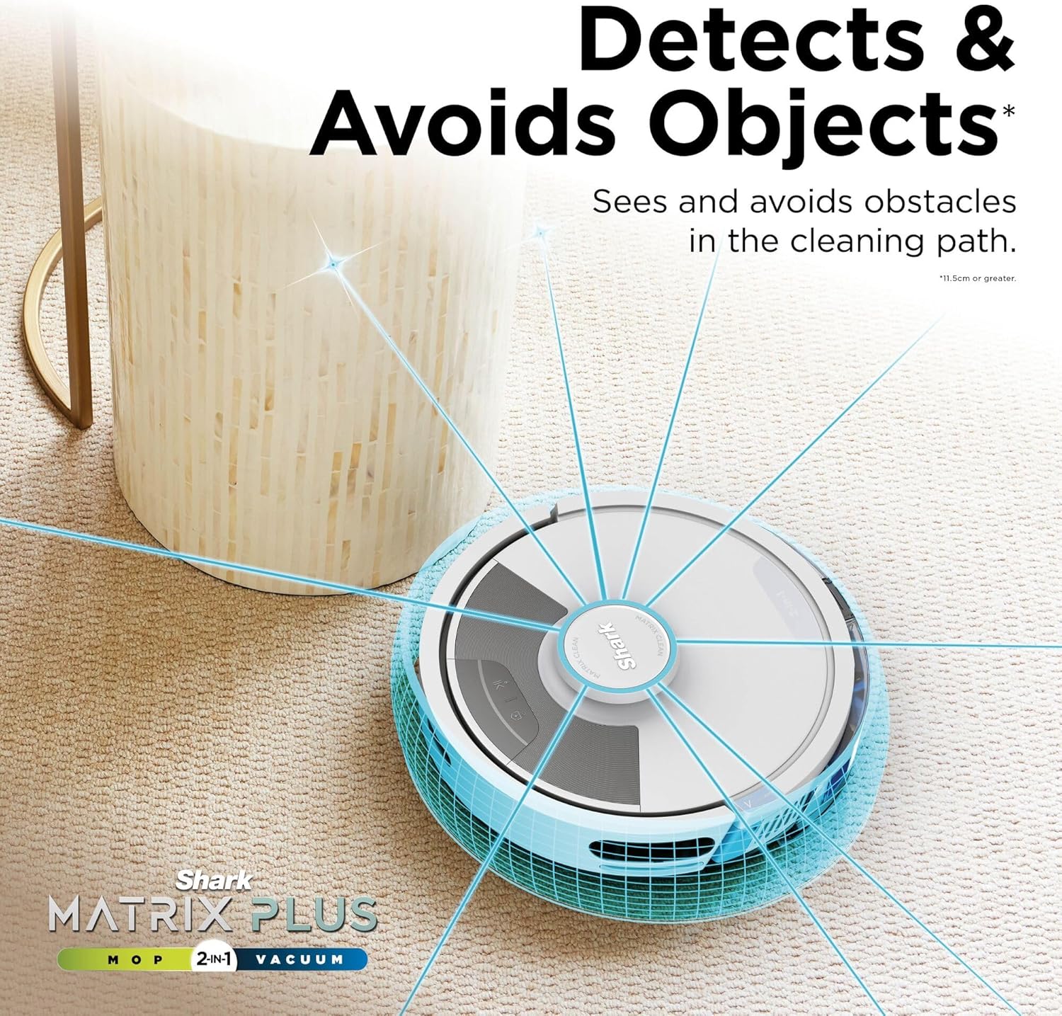 Robot Vacuum Mop Self Empty LiDAR Sonic Clean Pet Hair White