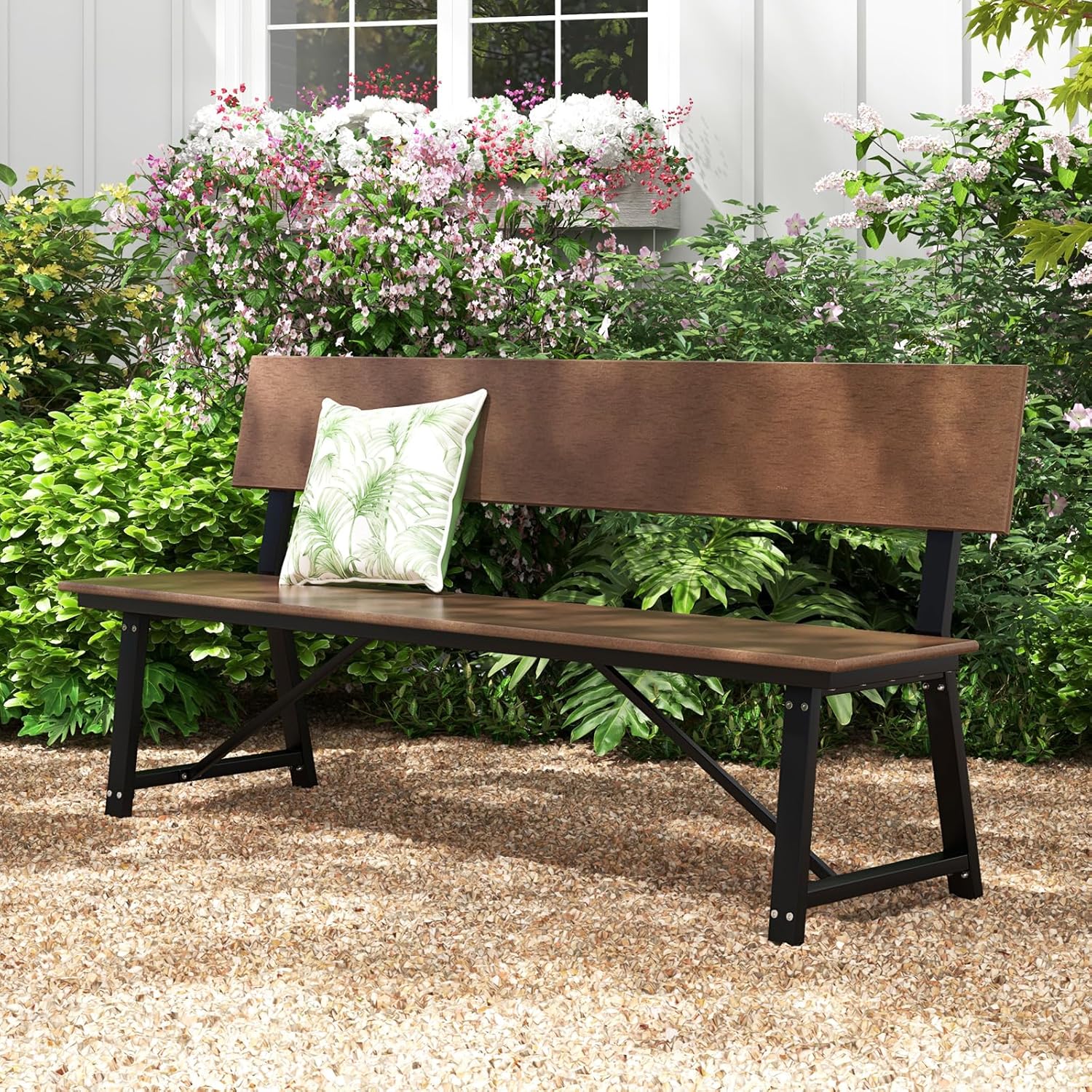 Extra Long 4 Seater Garden Bench HDPE Outdoor Patio Seat