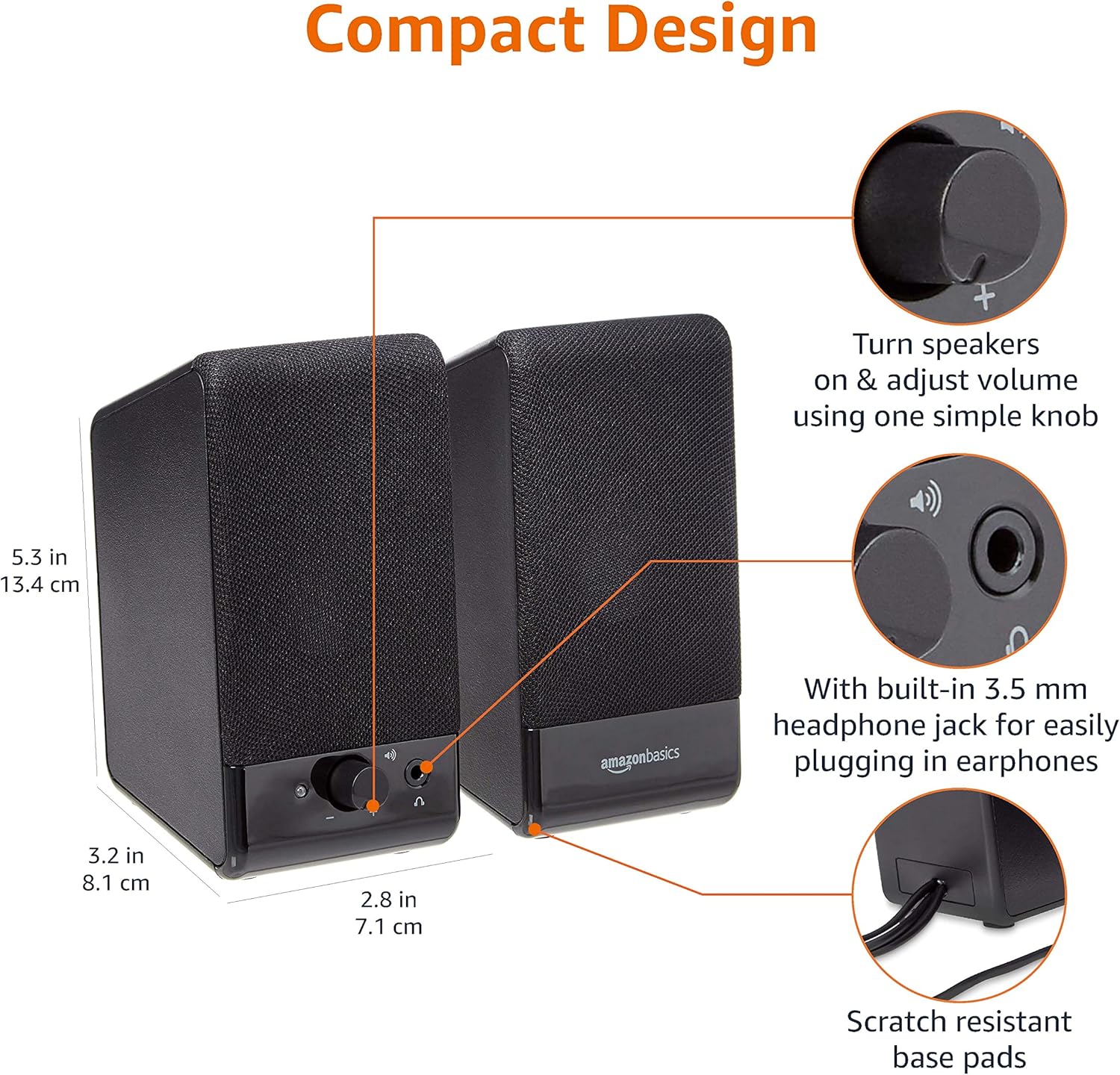 USB Powered Computer Speakers Stereo Desktop Laptop PC Audio AUX