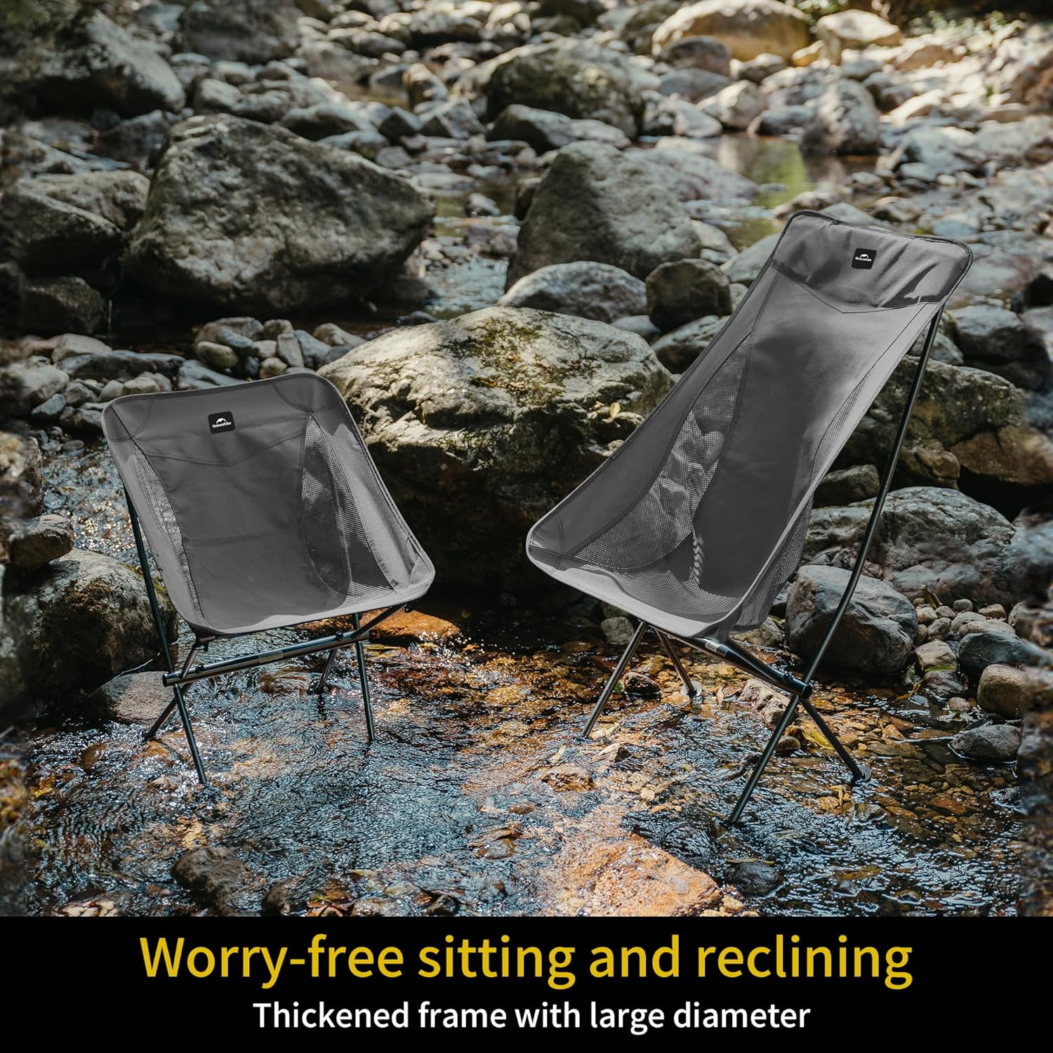 Ultralight Folding Camping Chair 150KG Grey