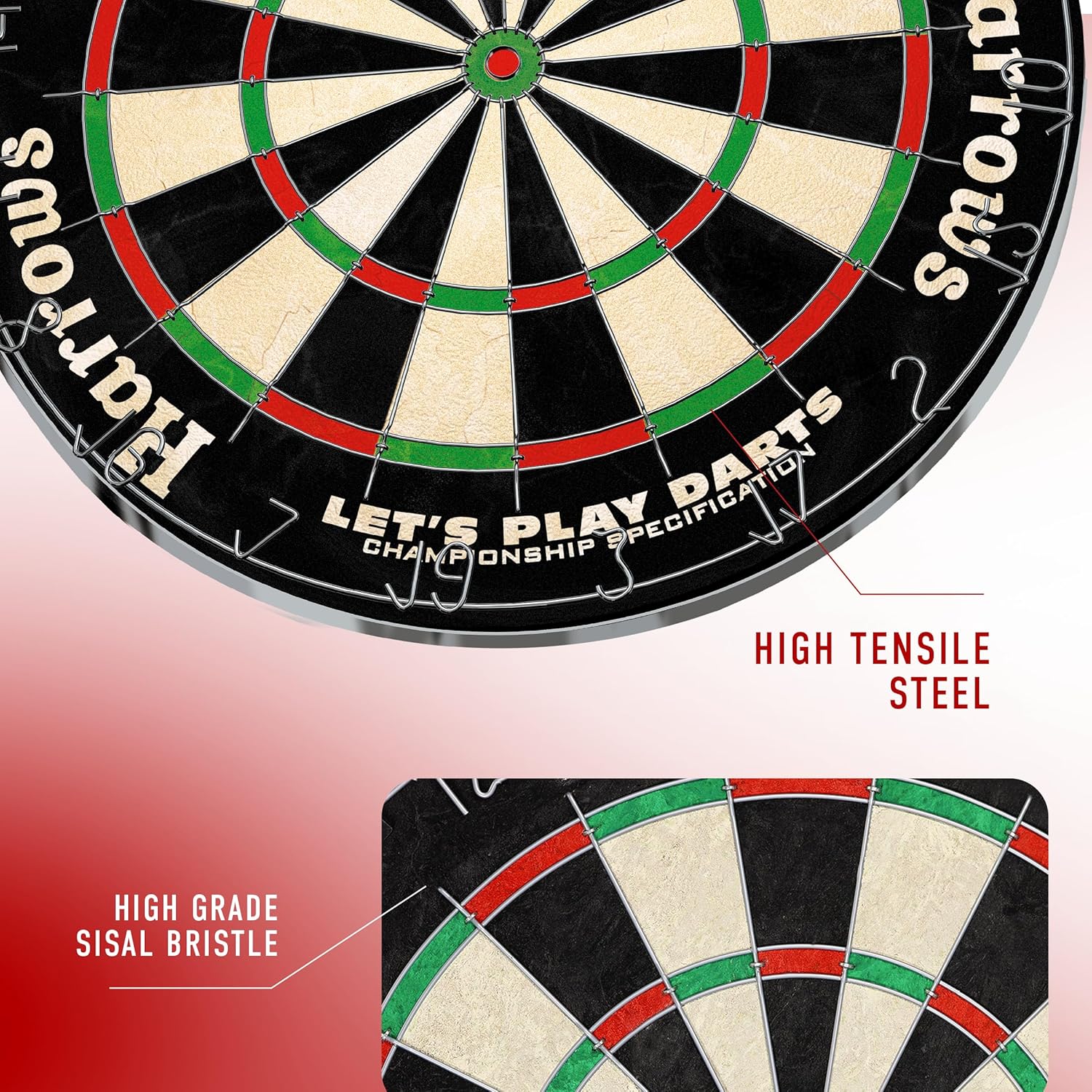 Bristle Dart Board Set Steel Tip Darts Staple Free Official