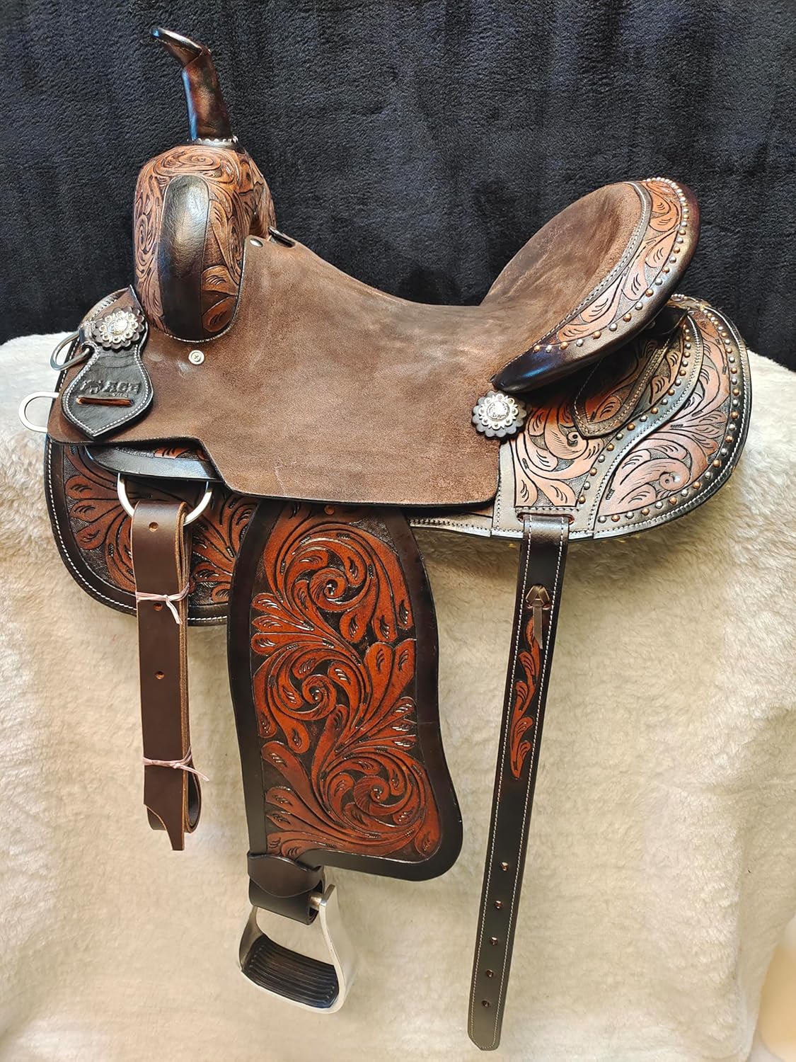 Leather Western Horse Saddle 10 Inch Barrel Trail Seat