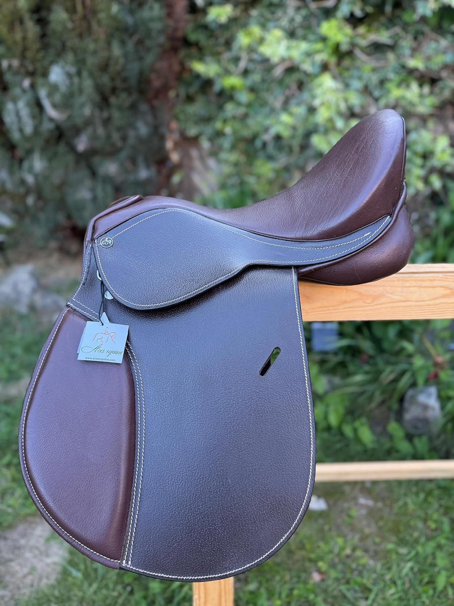 16 Inch Brown Full Grain Leather Jumping English Saddle