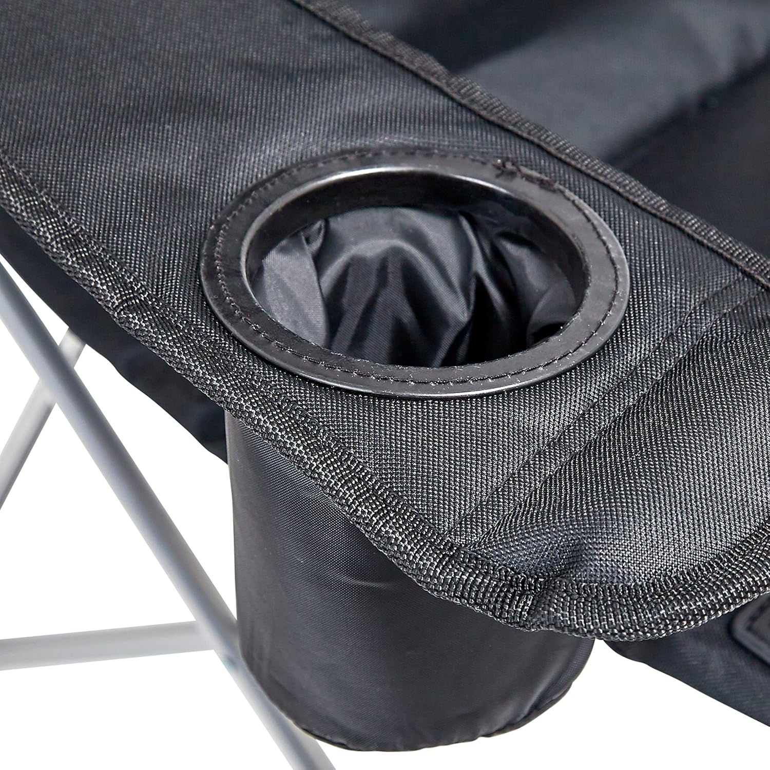 Portable Camping Chair with Insulated Drink Holder Black