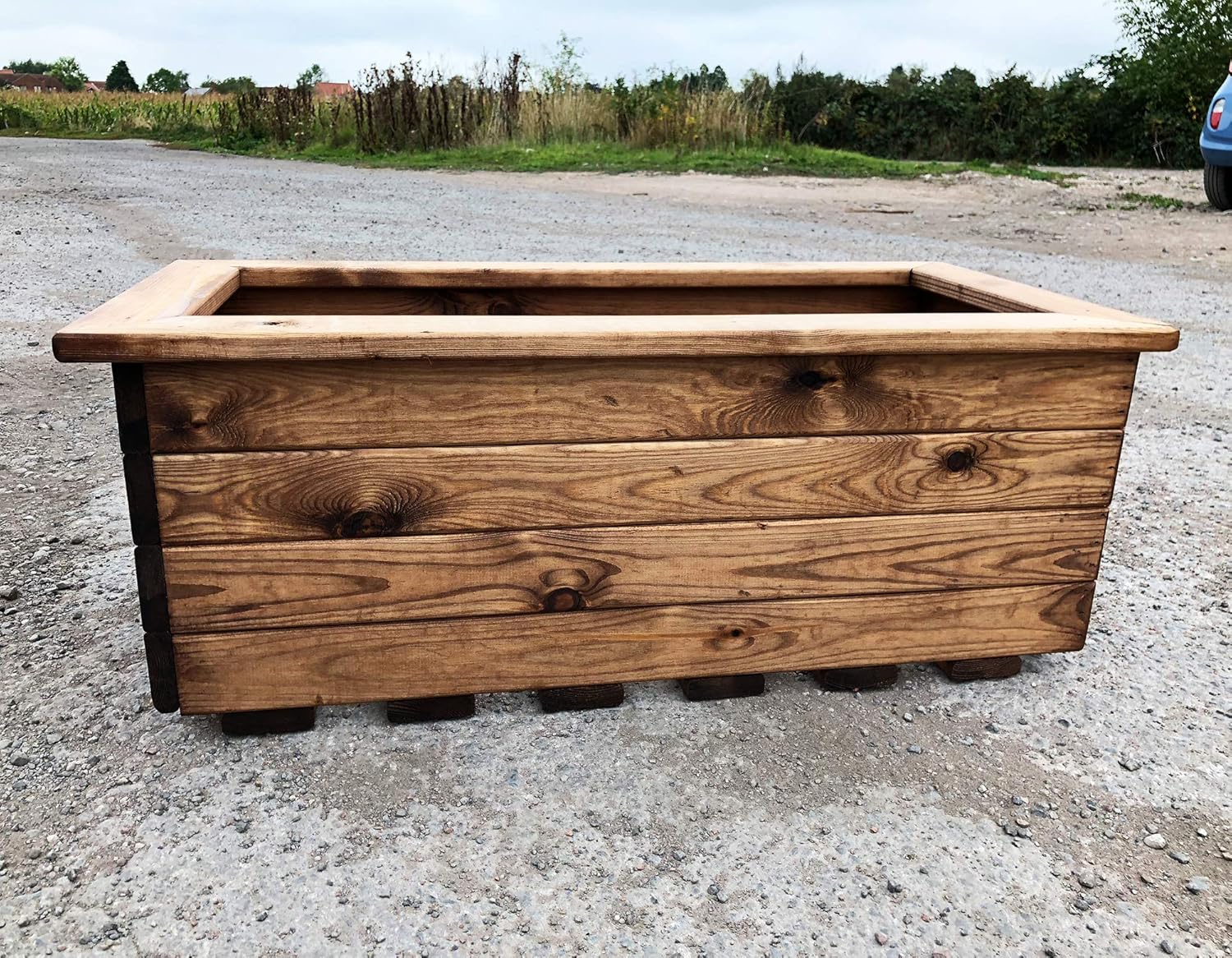 Extra Large Wooden Trough Planter Heavy Duty Garden Box 82cm