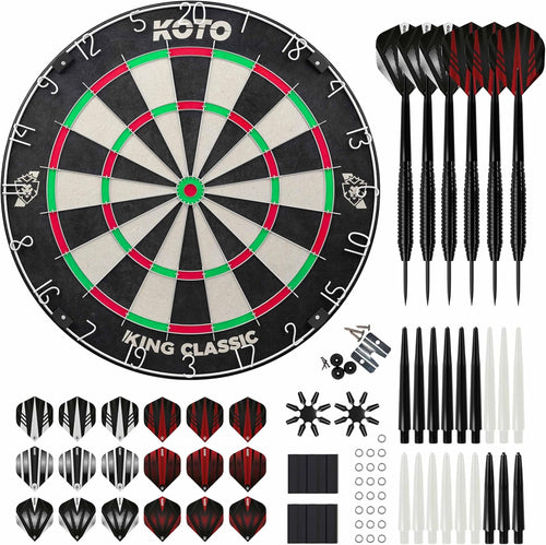 Bristle Dart Board Set Steel Tip Darts Staple Free Tournament Size