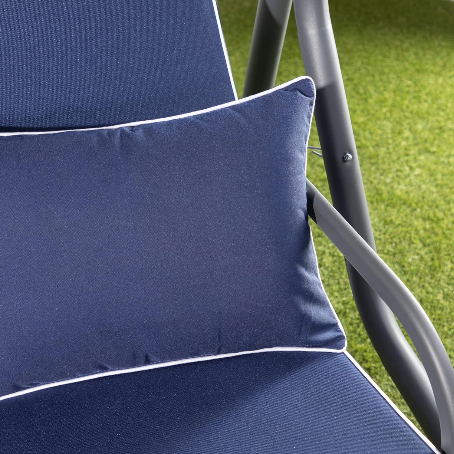 3 Seater Garden Swing Seat Canopy Cushions Heavy Duty Patio 250kg