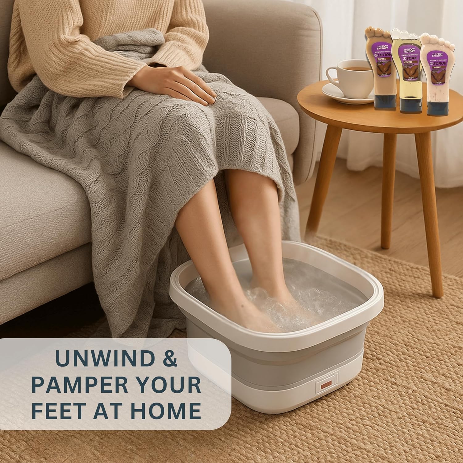 Foot Spa Massager Electric LED Heat Shiatsu Rollers Soak Tub