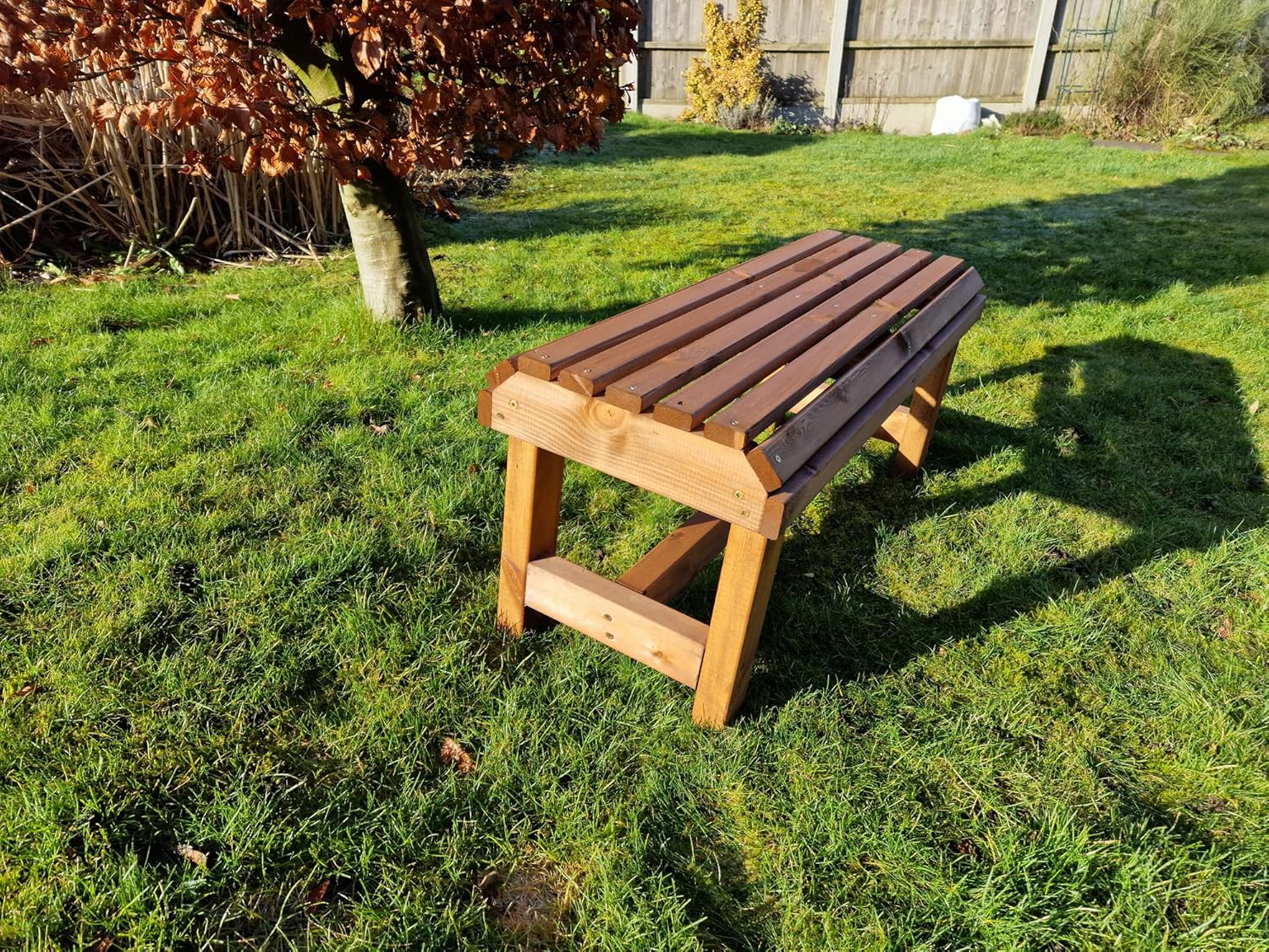 Wooden Garden Bench Redwood Outdoor Patio Seat 100cm