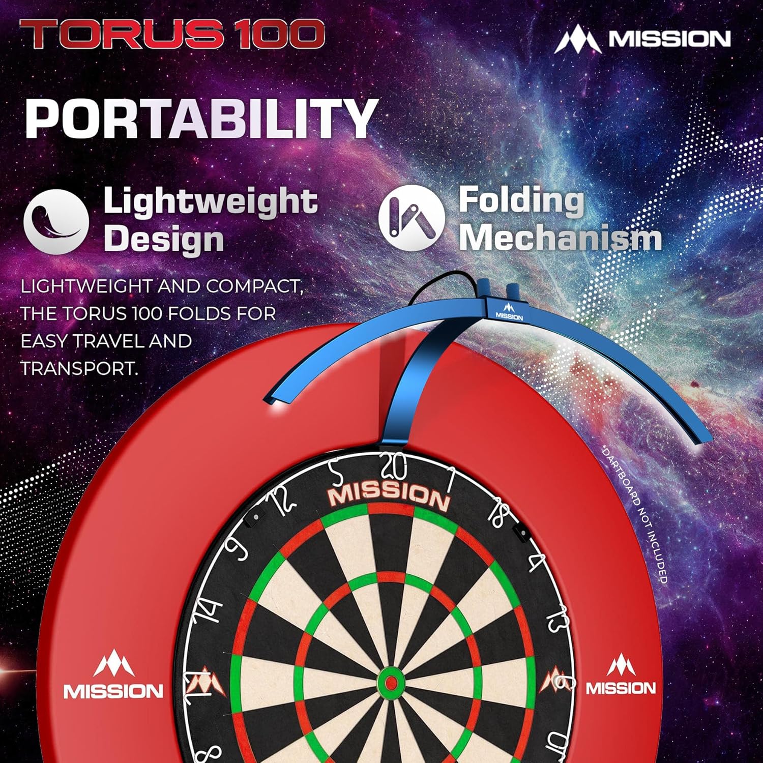 Portable Dartboard LED Light Folding Clip On Travel Lighting