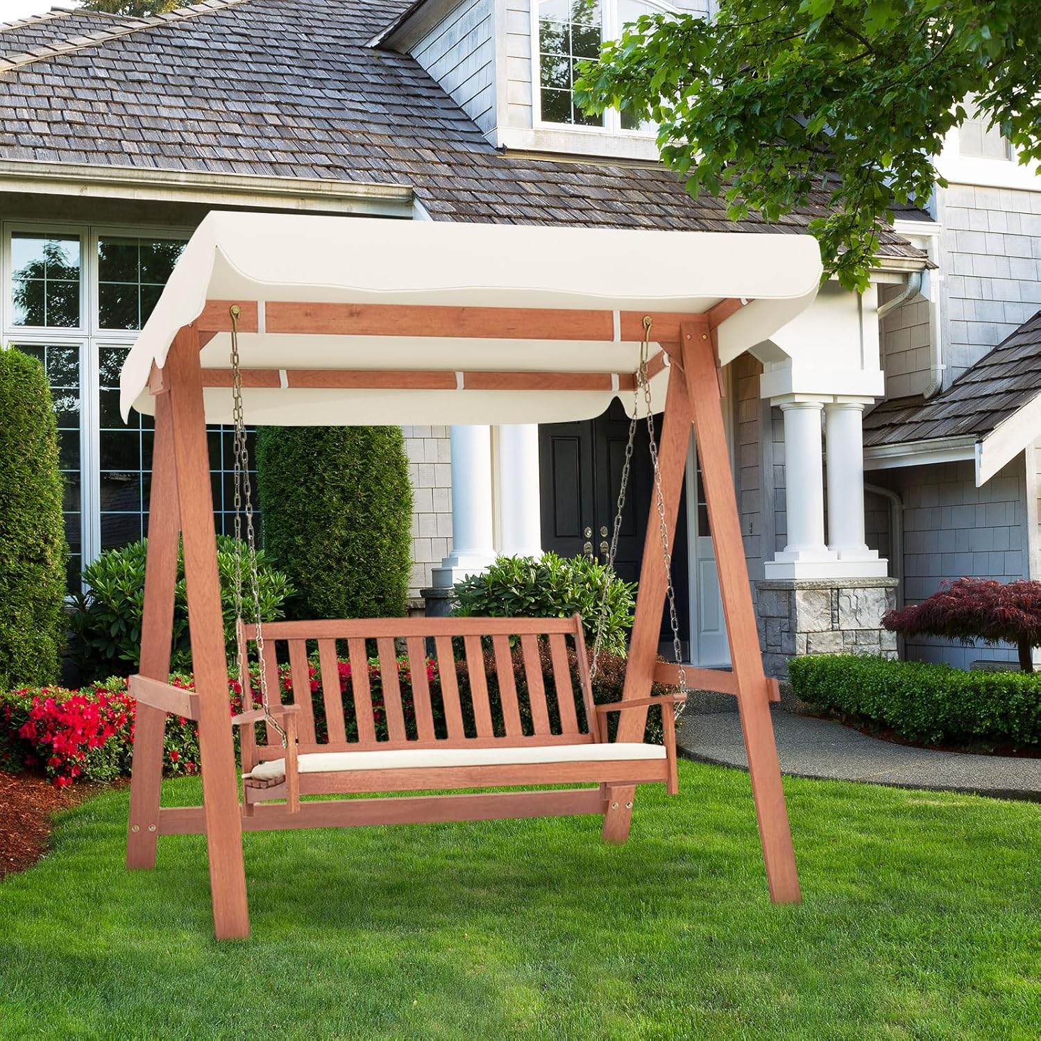 2 Seat Outdoor Swing Chair Canopy Garden Patio Bench