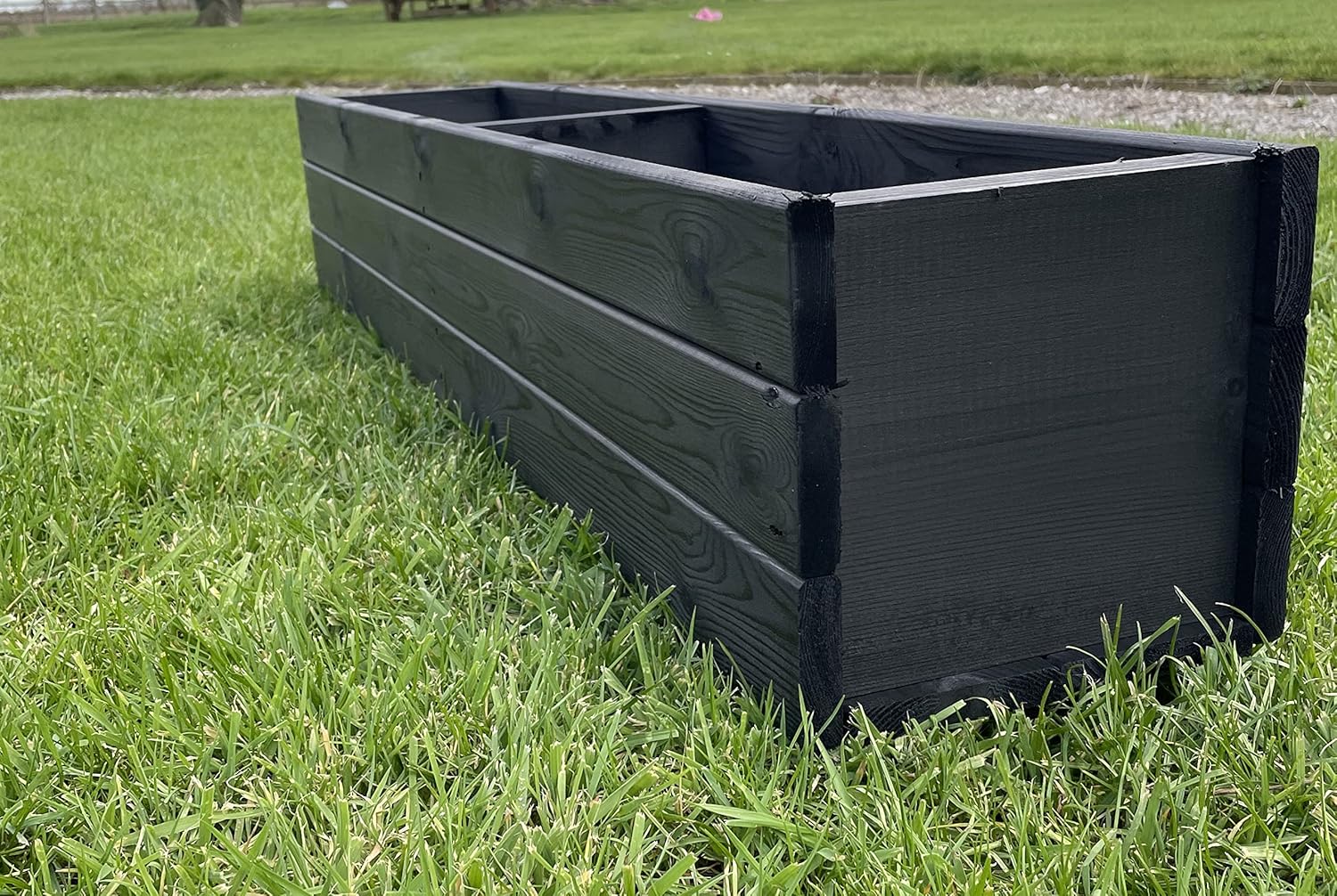 Large Long Wooden Planter Trough 120cm Charcoal Black