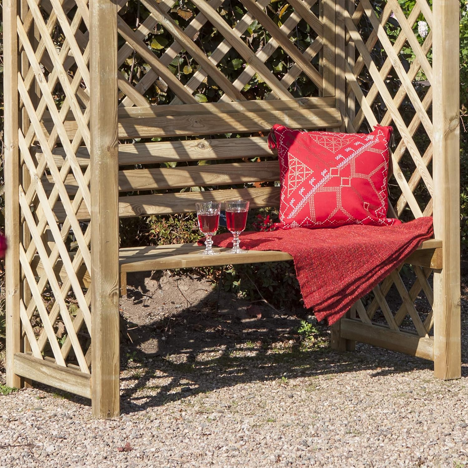 Wooden Garden Arbour Bench Pergola Double Seat Trellis
