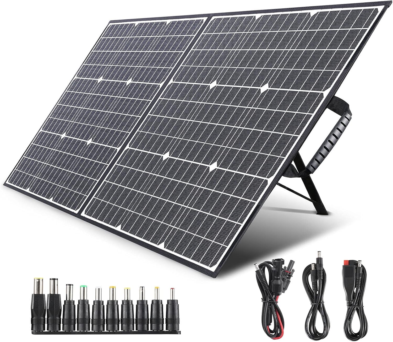 100W Foldable Solar Panel 60W USB C Fast Charge Camping