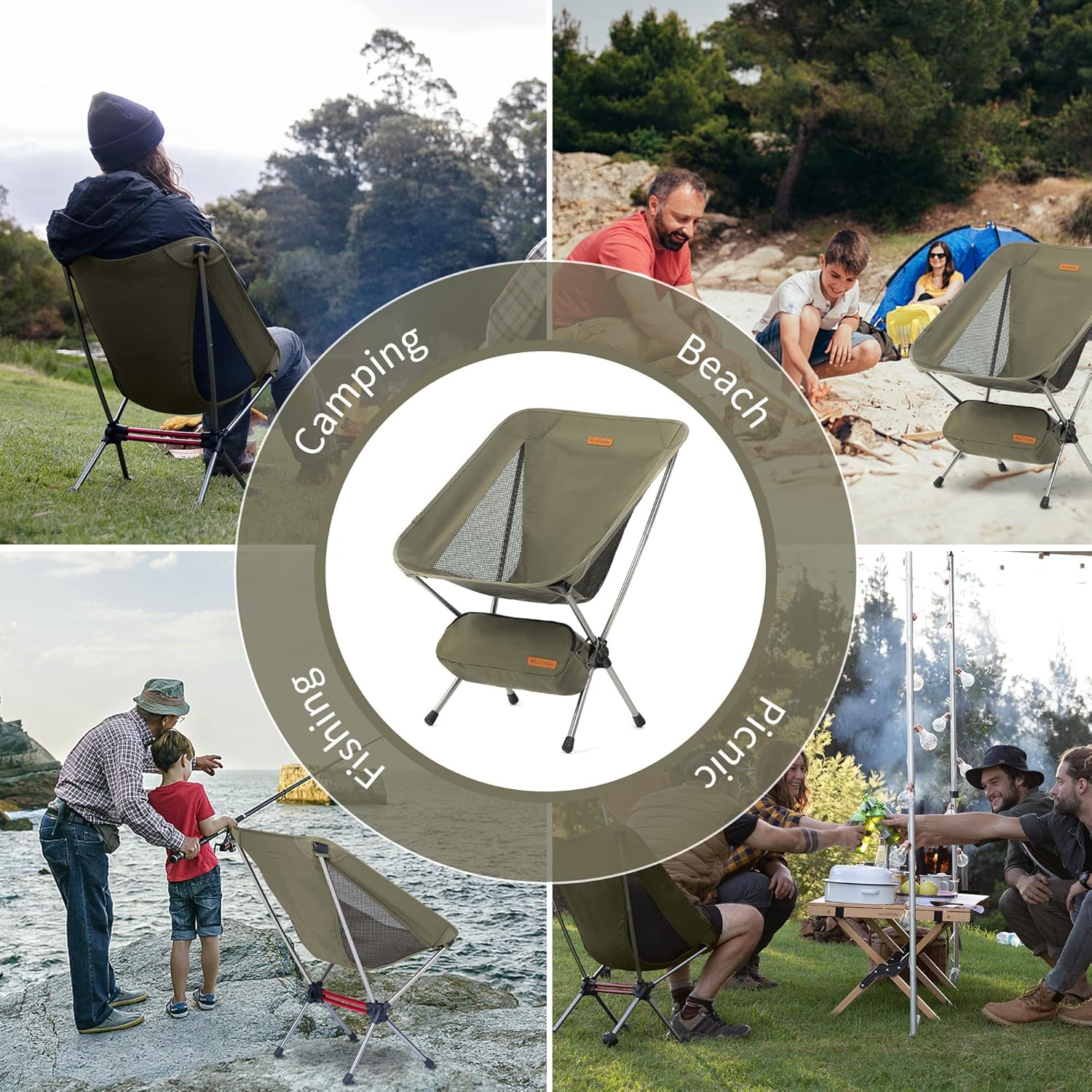 Ultralight Camping Chair Portable Folding Backpack Seat Hiking