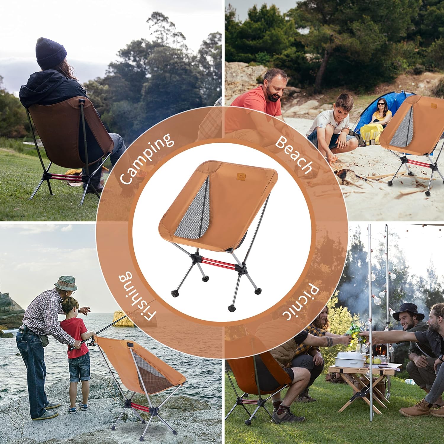 Ultralight Camping Chair Portable Folding Backpack Chair Hiking Seat