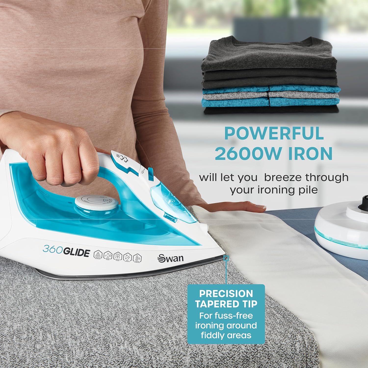 Cordless Steam Iron 2800W Ceramic Soleplate 2-in-1 Corded 300ml Tank