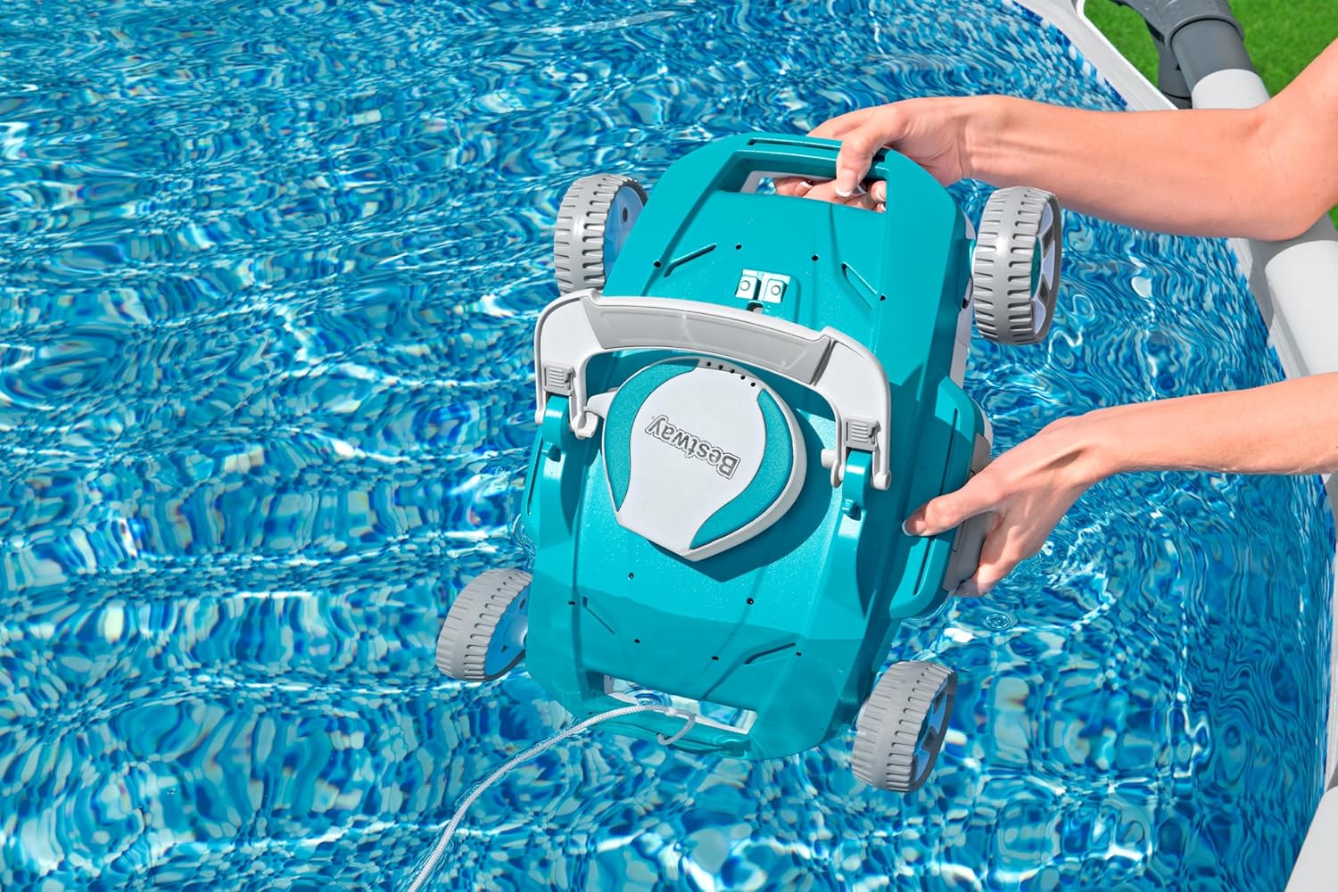 Robotic Pool Vacuum Cleaner Cordless Automatic Above Ground