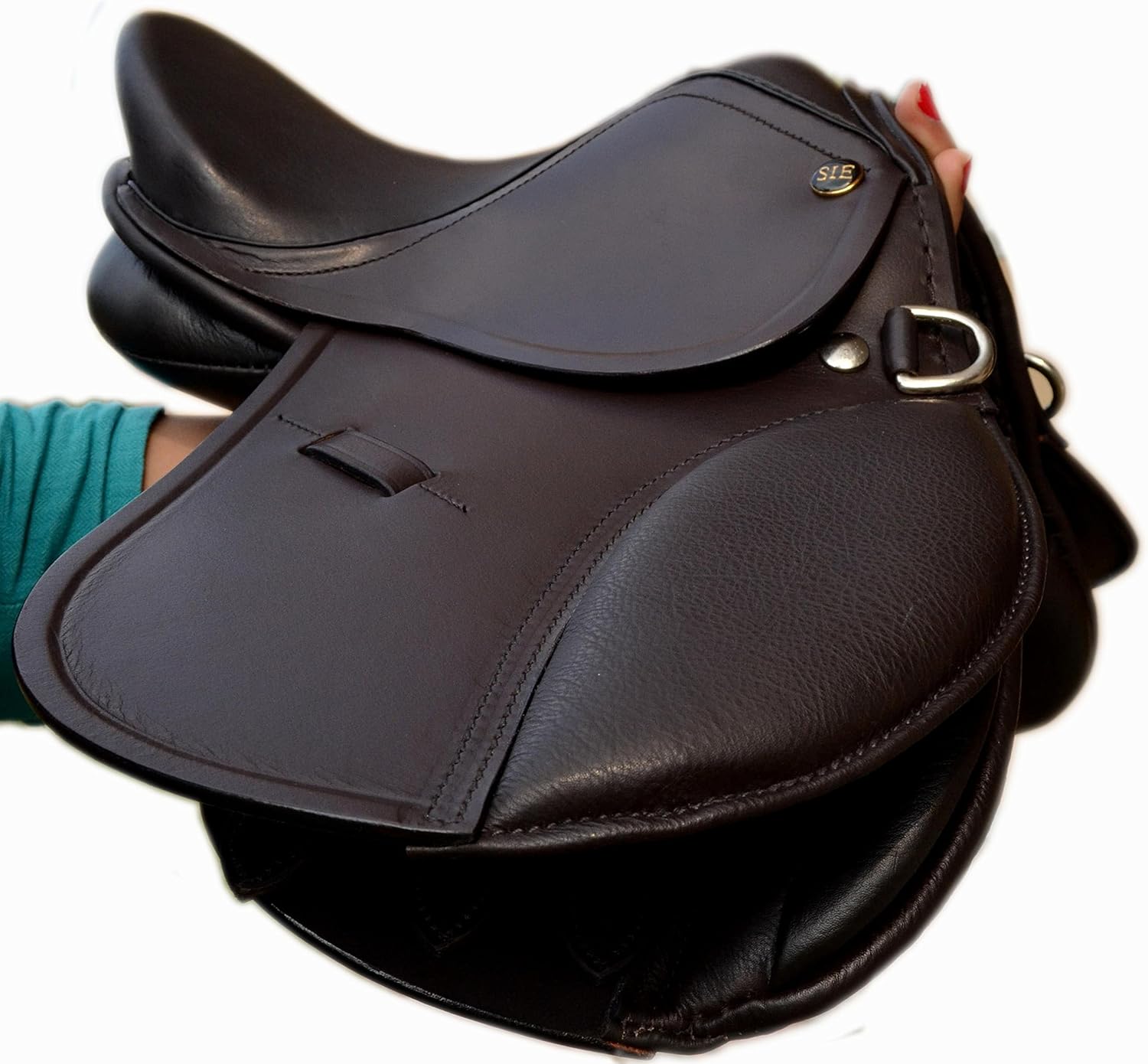 Kids Leather English Jumping Saddle 12 Seat Youth Gift