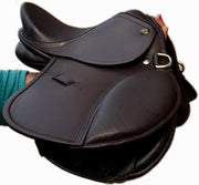 Kids Leather English Jumping Saddle 12 Seat Youth Gift