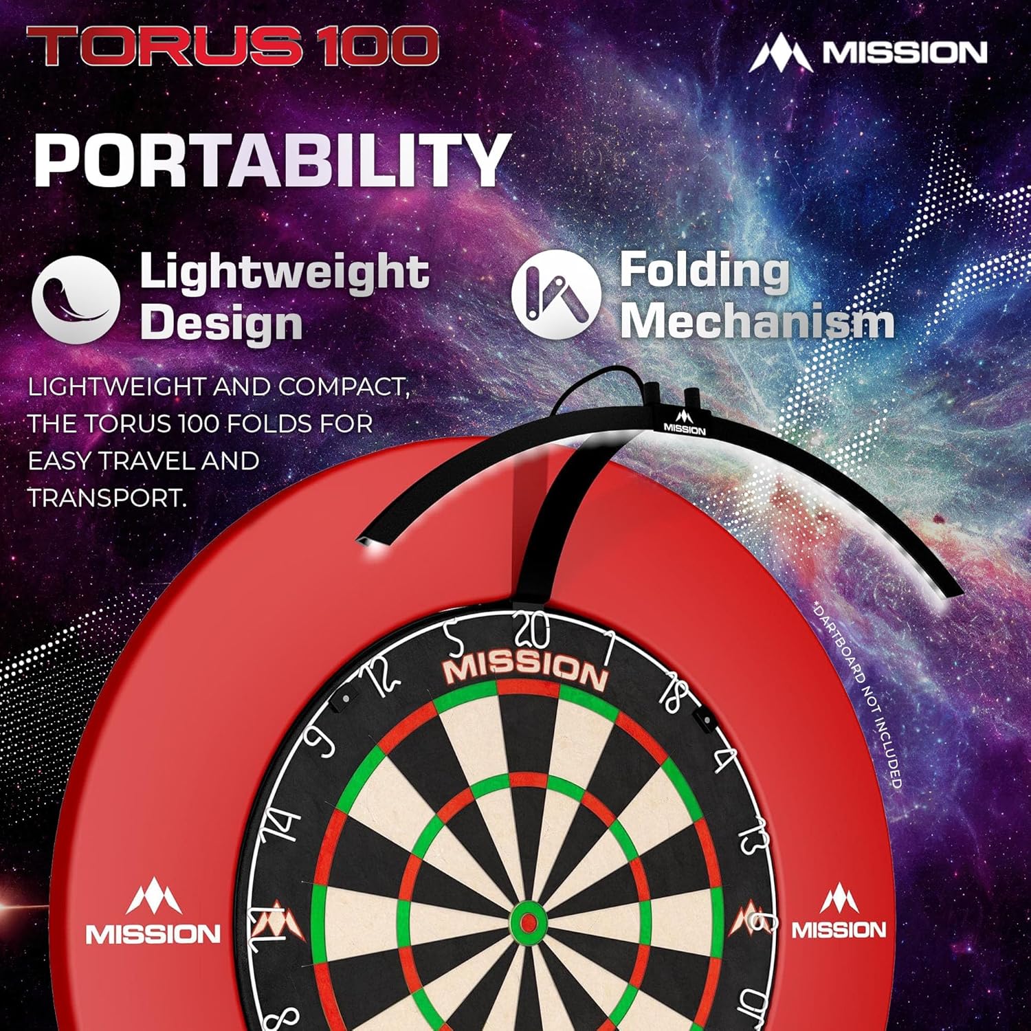 Portable Dartboard LED Light Folding Travel Clip On Lighting