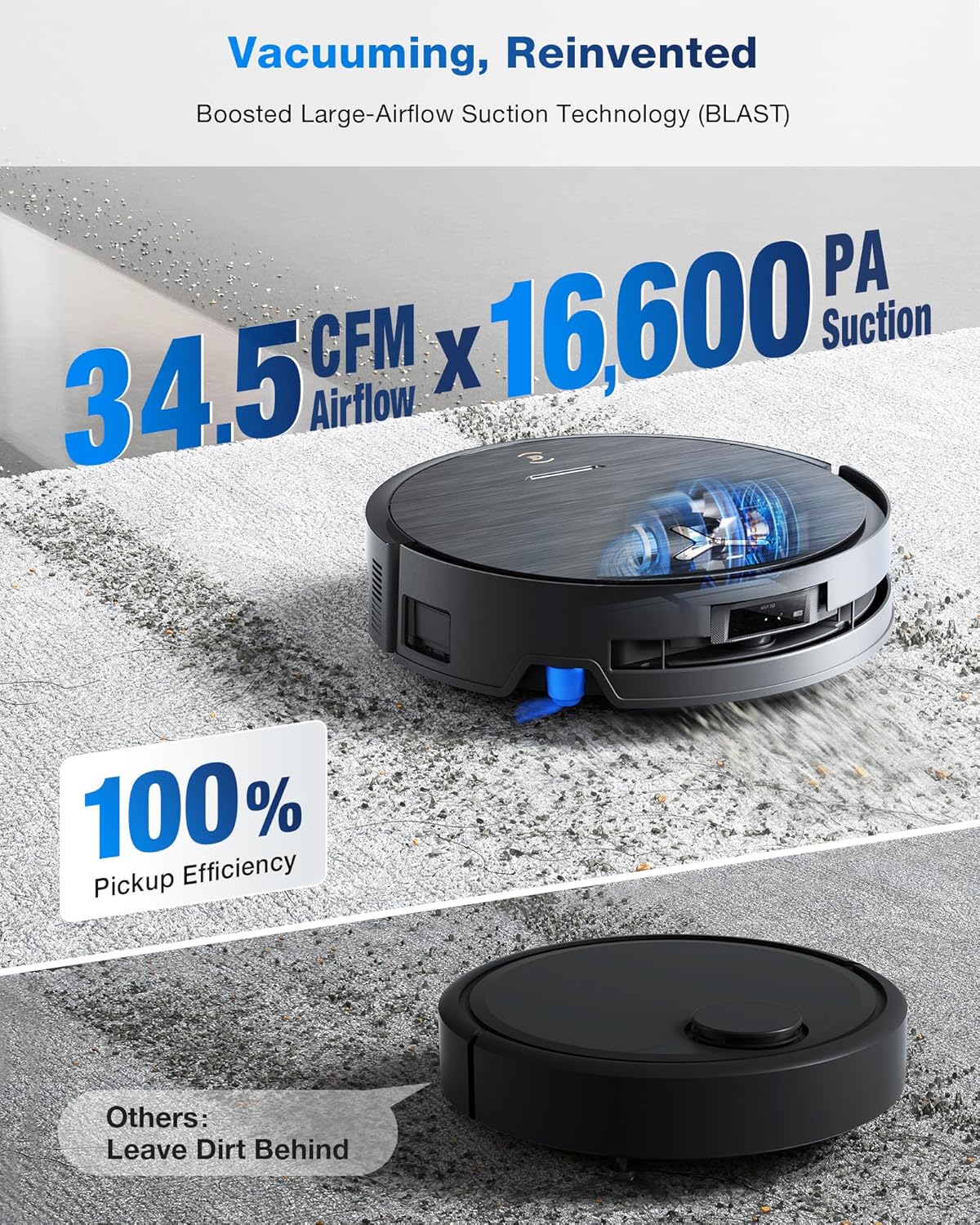 Robot Vacuum Mop 16600Pa Auto Wash Self Empty AI LiDAR WiFi