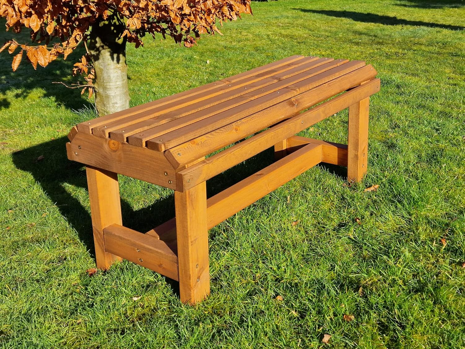 Wooden Garden Bench Redwood Outdoor Patio Seat 100cm