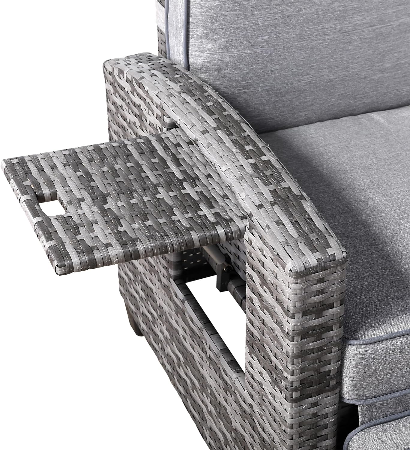 Rattan Reclining Lounge Chair Garden Patio Sun Lounger Grey