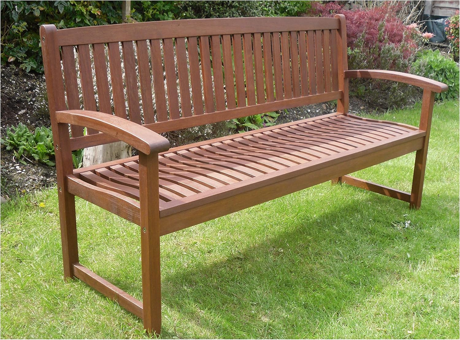 3 Seater Hardwood Garden Bench FSC Wooden Patio Outdoor Seat
