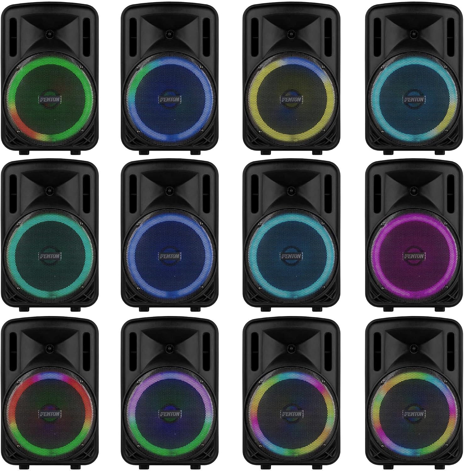 Portable PA Speaker 700W 12 Inch Bluetooth LED Wireless Mic