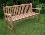 5FT Teak Garden Bench 3 Seater Patio Park Seat Wooden
