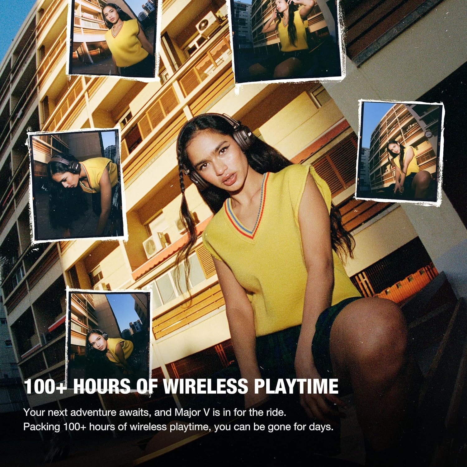 Wireless On Ear Bluetooth Headphones 100H Playtime Foldable Bass Sound