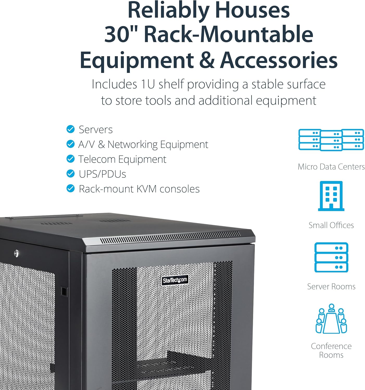18U Enterprise Server Rack Cabinet 4 Post Enclosed