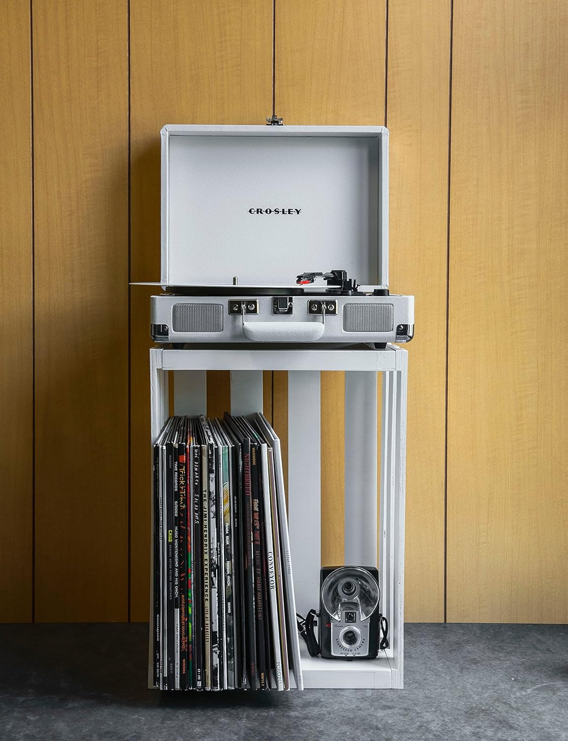 Portable Bluetooth Record Player 3 Speed Suitcase Turntable White