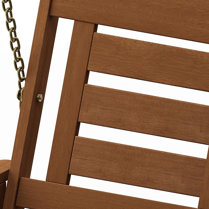 3 Seater Wooden Garden Swing with Stand Natural Patio