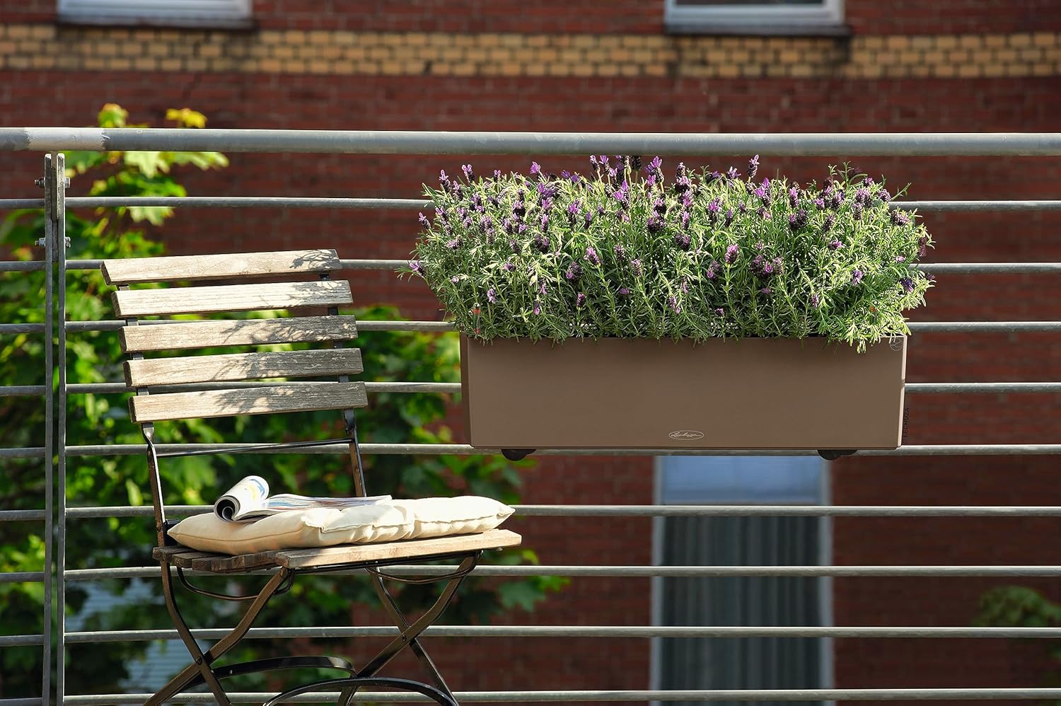 80cm Self Watering Window Box Planter Nutmeg Balcony Pot