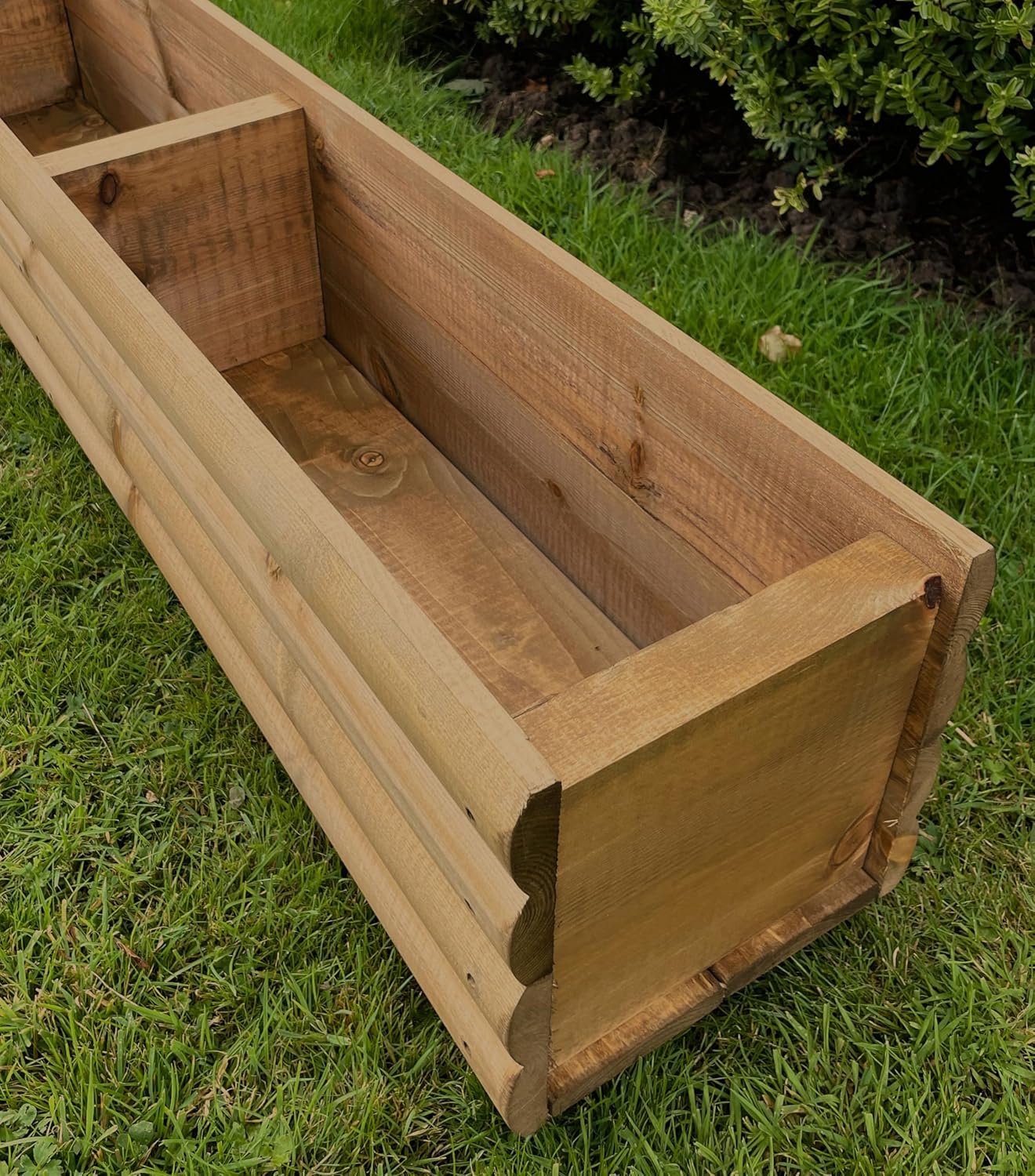 120cm Wooden Trough Planter Log Style Garden Flower Box