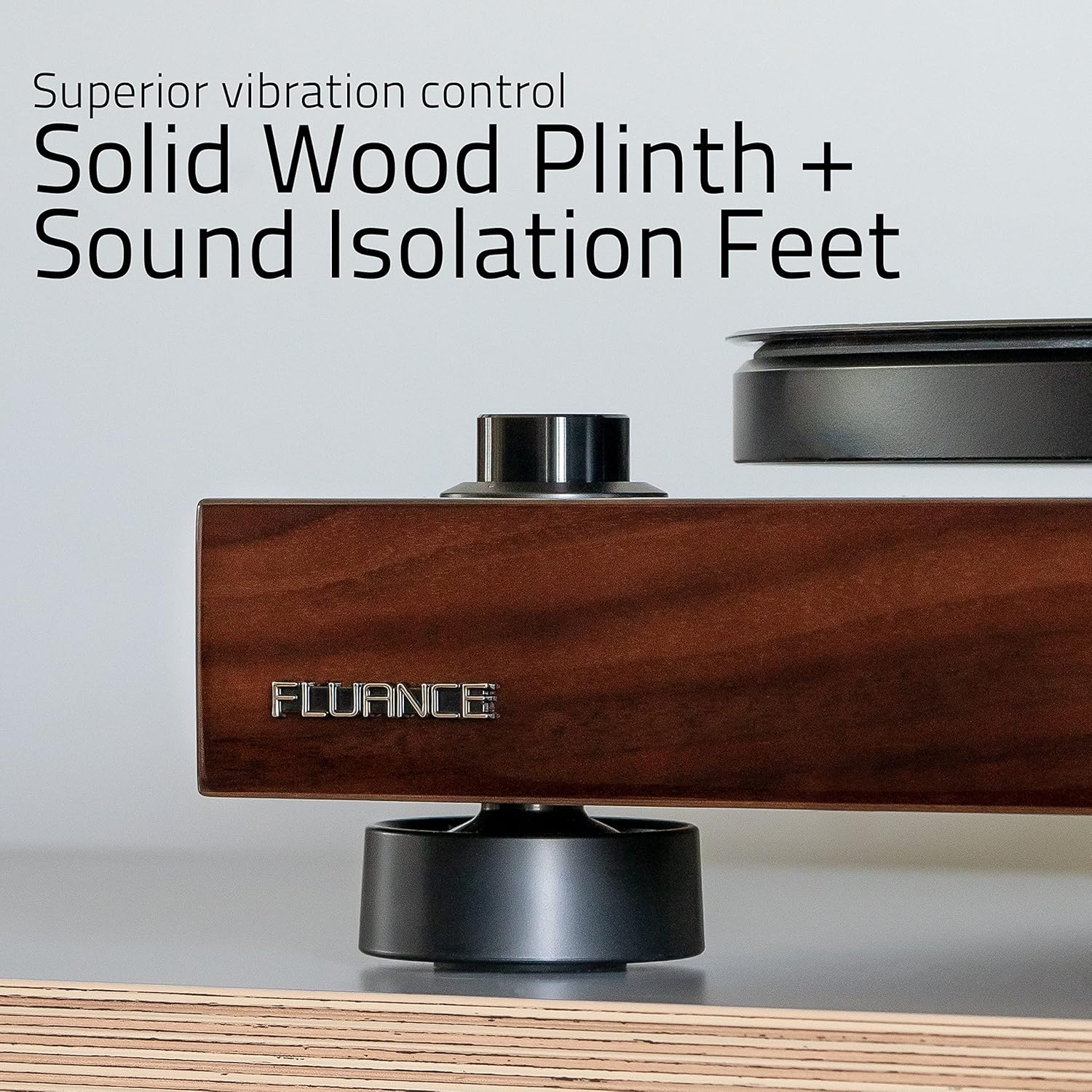 High-Fidelity Walnut Belt-Drive Vinyl Turntable with Built-In Preamp
