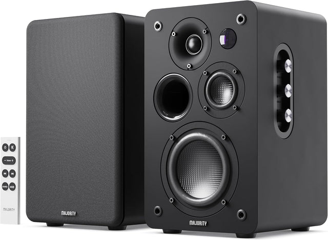 Active Bookshelf Speakers 100W Bluetooth HDMI ARC Phono USB Stereo