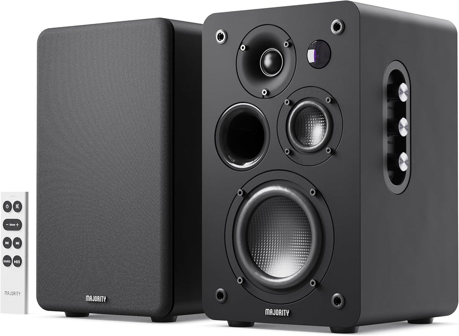 Active Bookshelf Speakers 100W Bluetooth HDMI ARC Phono USB Stereo
