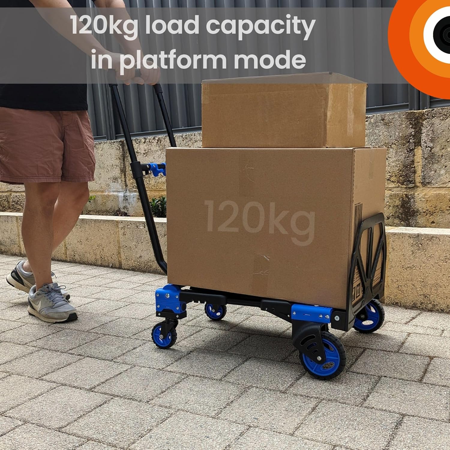 2 In 1 Folding Hand Truck Trolley 120KG Platform Cart